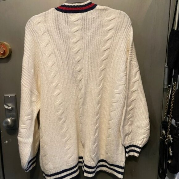 Retro Oversized Cable Knit Button-Up Cardigan - Picture 13 of 16